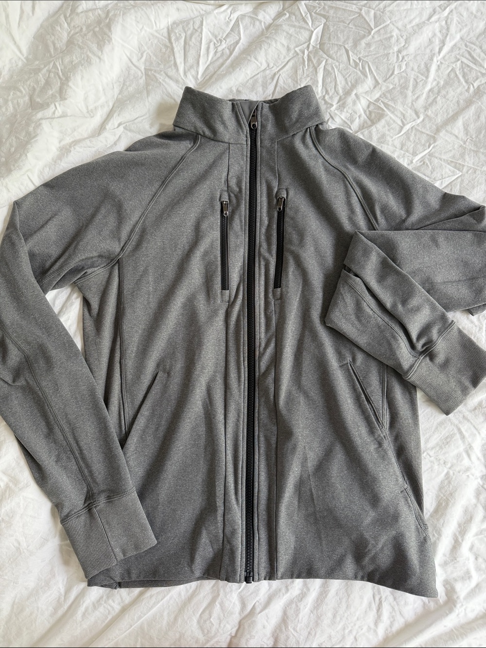 lululemon athletica Men's Heather Gray Zip-Front Lightweight Jacket